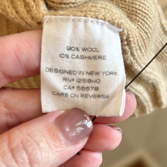 INTERMIX Haley Wool Cashmere Sweater V Neck with Button Detail & Bell Sleeve XS - Picture 9 of 12